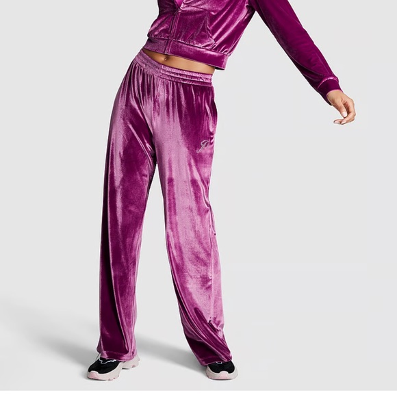 PINK Victoria's Secret Pants - New PINK
VELOUR SHINE LOGO WIDE-LEG PANTS